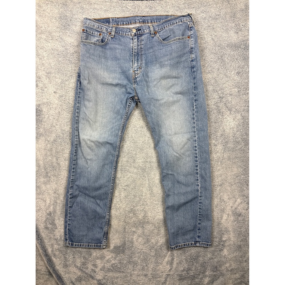 Levi's Mens 38x30 Blue 505 Regular Fit Straight Leg Medium Wash Denim Jeans